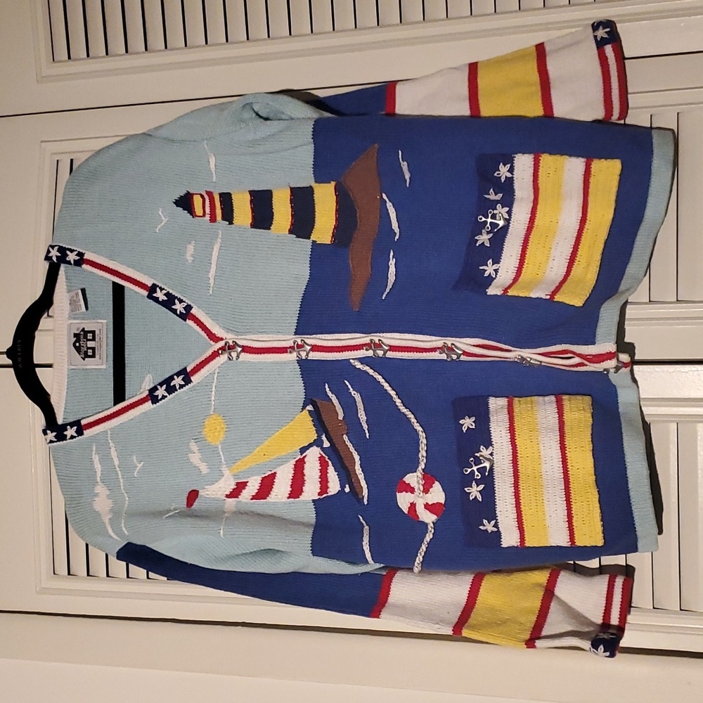 Like new! Vintage Storybook Knits sailboat & lighthouse sweater